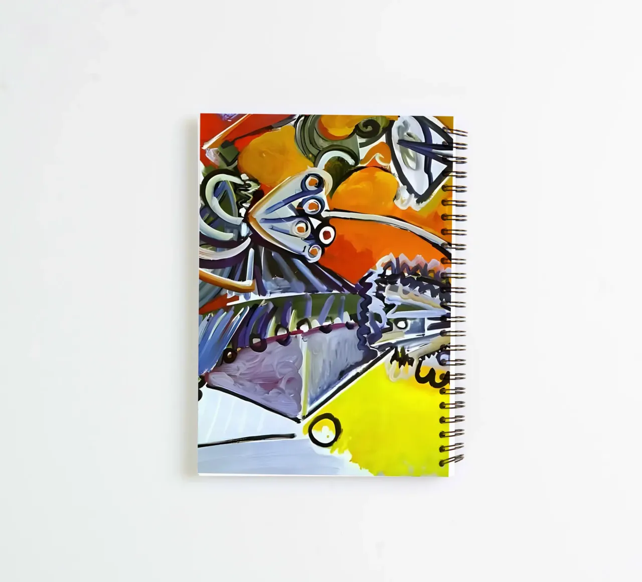 Abstract Dynamic Forms Vibrant Cubist Composition diario ad anelli da homdeco