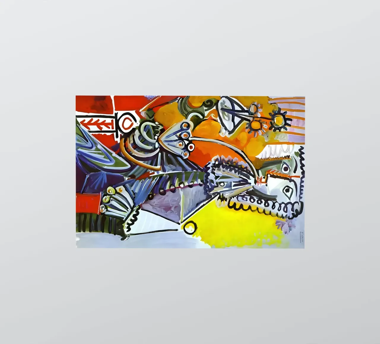 Abstract Dynamic Forms Vibrant Cubist Composition adesivo da homdeco