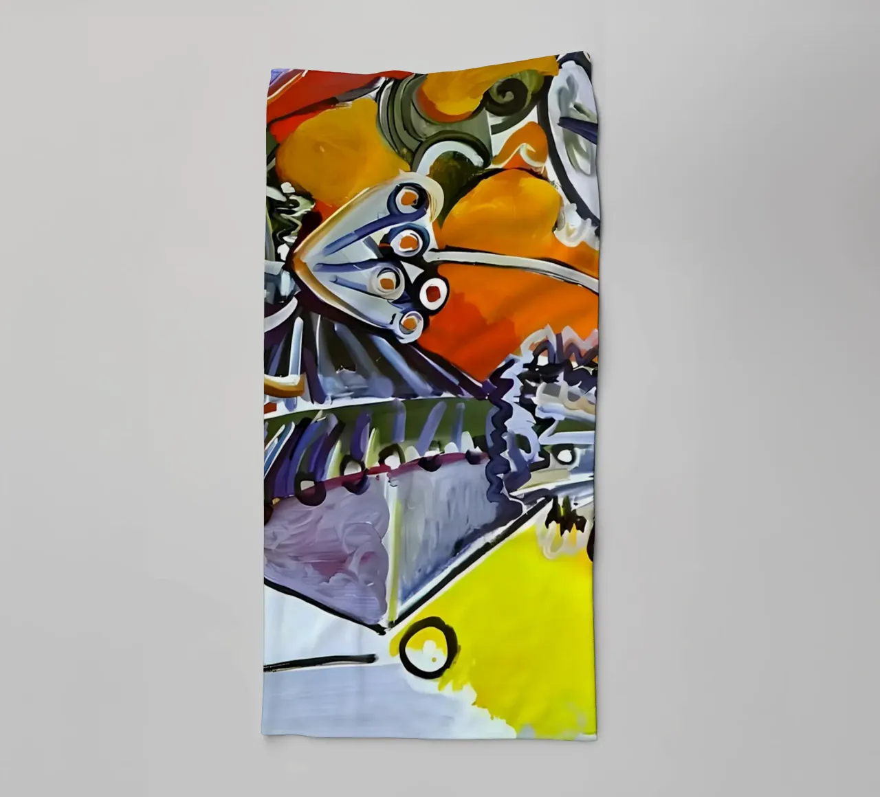 Abstract Dynamic Forms Vibrant Cubist Composition asciugamano da bagno da homdeco