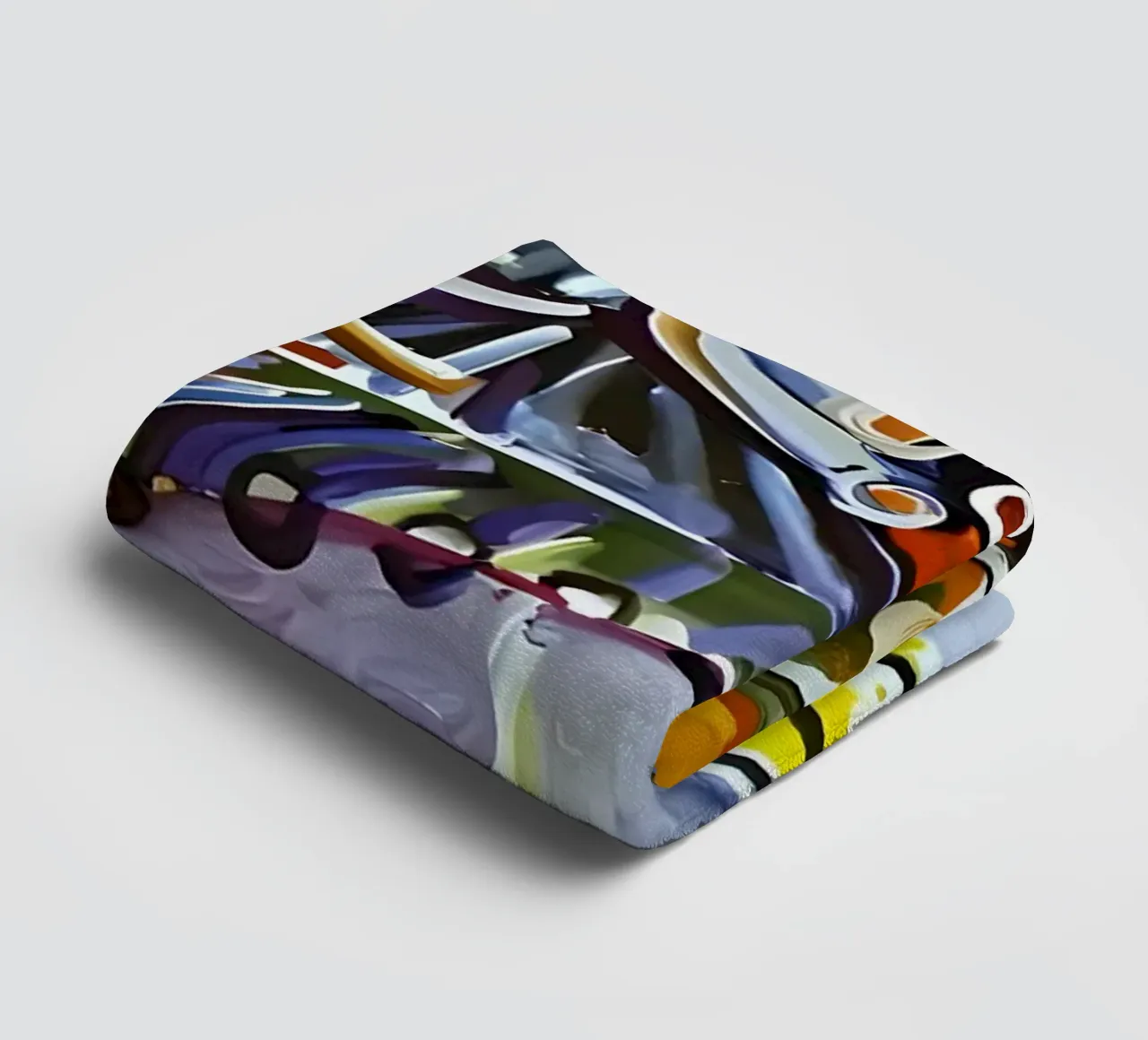 Abstract Dynamic Forms Vibrant Cubist Composition asciugamano da bagno da homdeco