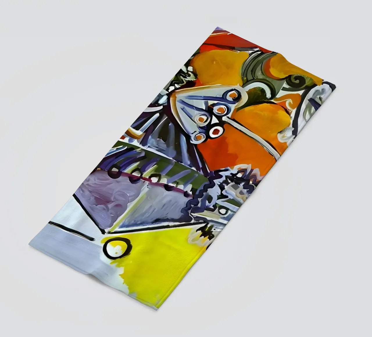 Abstract Dynamic Forms Vibrant Cubist Composition telo mare da homdeco