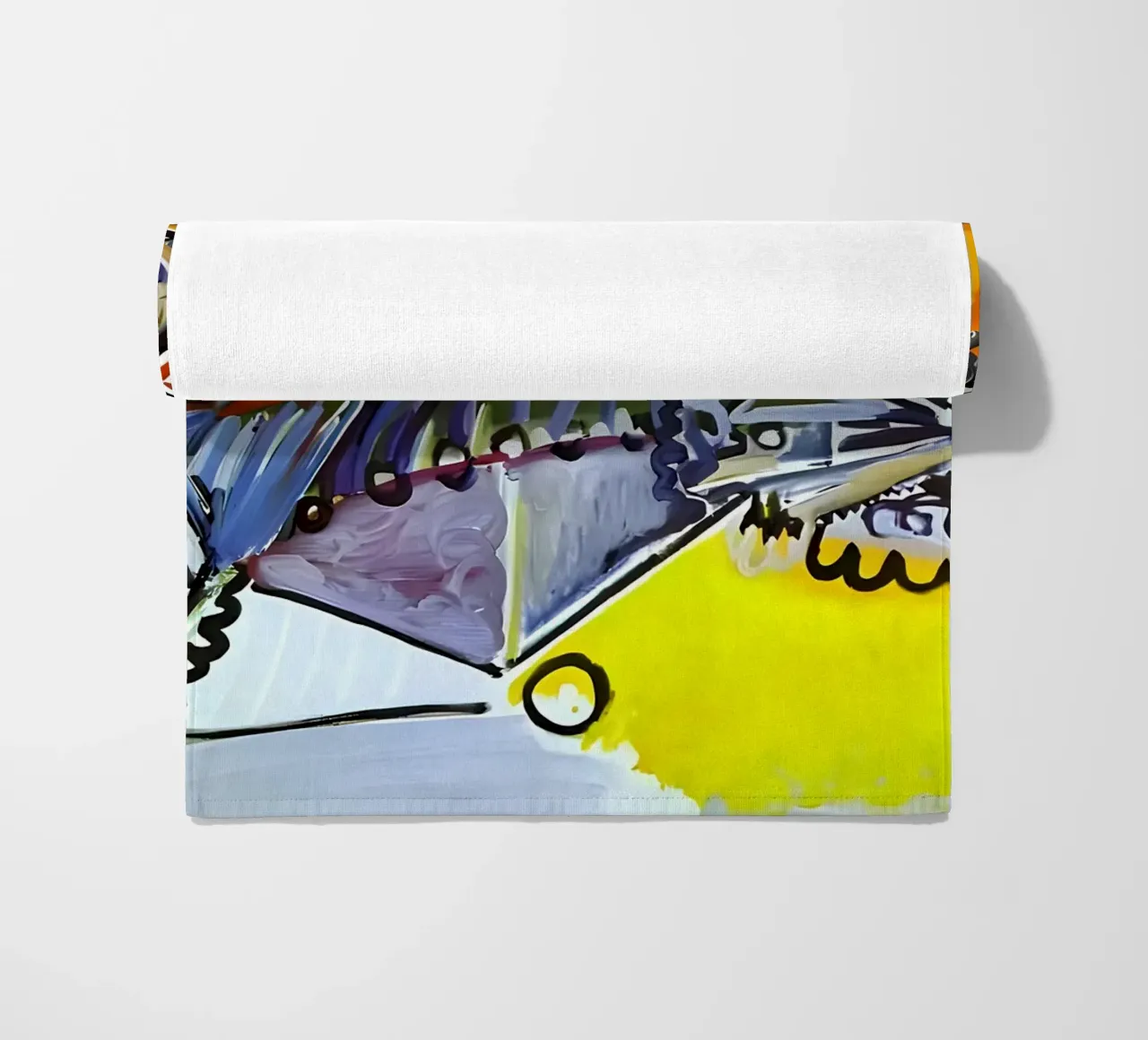 Abstract Dynamic Forms Vibrant Cubist Composition telo mare da homdeco