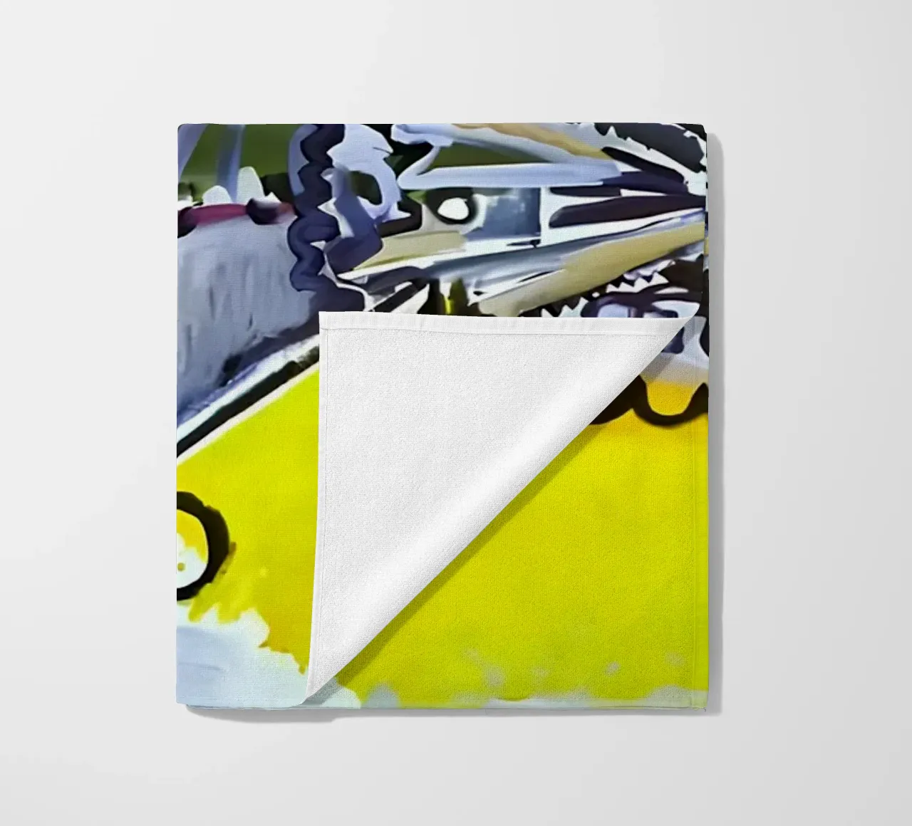 Abstract Dynamic Forms Vibrant Cubist Composition telo mare da homdeco