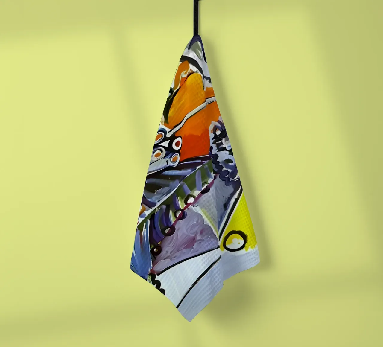 Abstract Dynamic Forms Vibrant Cubist Composition theedoek van homdeco