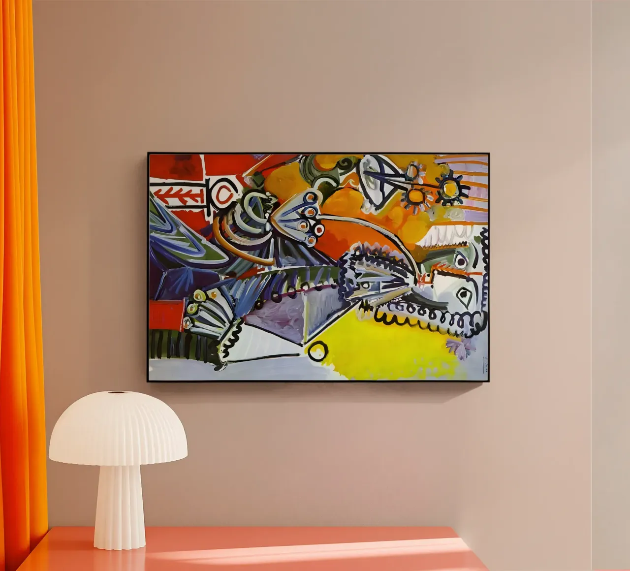 Abstract Dynamic Forms Vibrant Cubist Composition plexiglass da homdeco