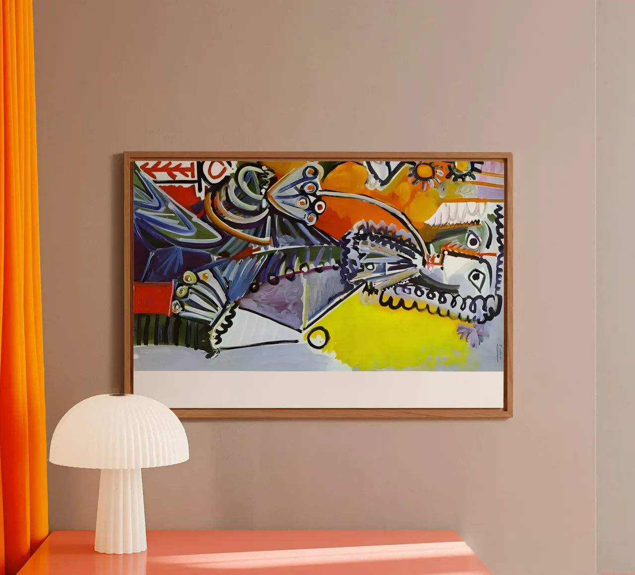 Abstract Dynamic Forms Vibrant Cubist Composition alluminio dibond da homdeco