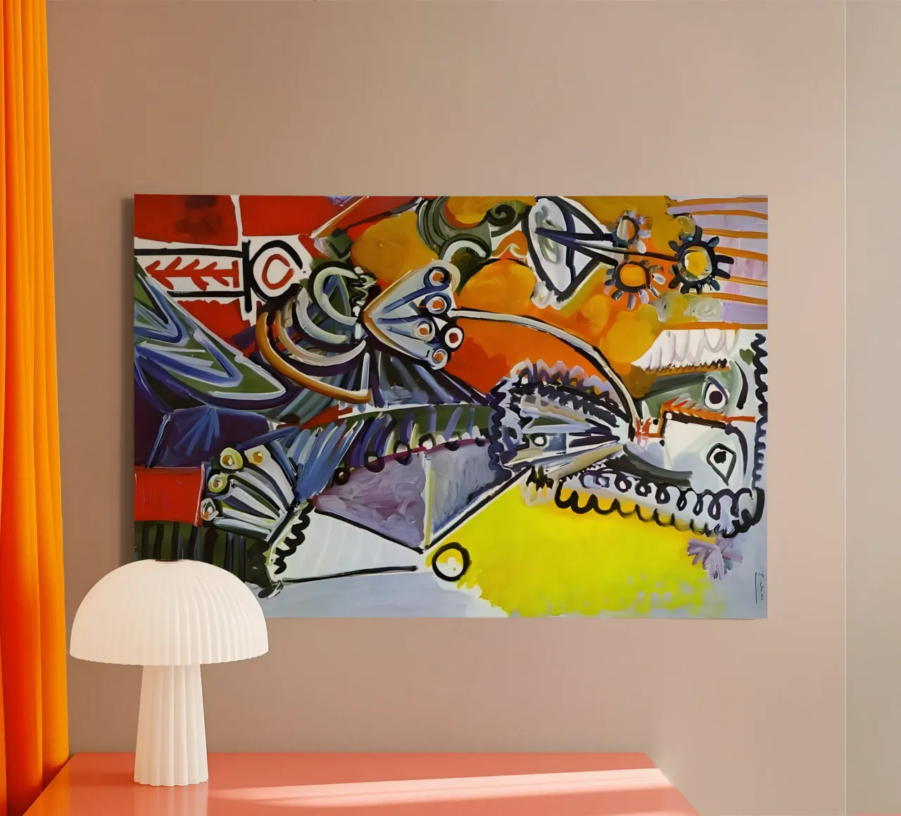 Abstract Dynamic Forms Vibrant Cubist Composition canvas by homdeco