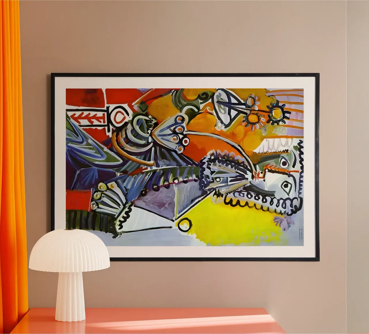 Abstract Dynamic Forms Vibrant Cubist Composition carta hahnemühle da homdeco