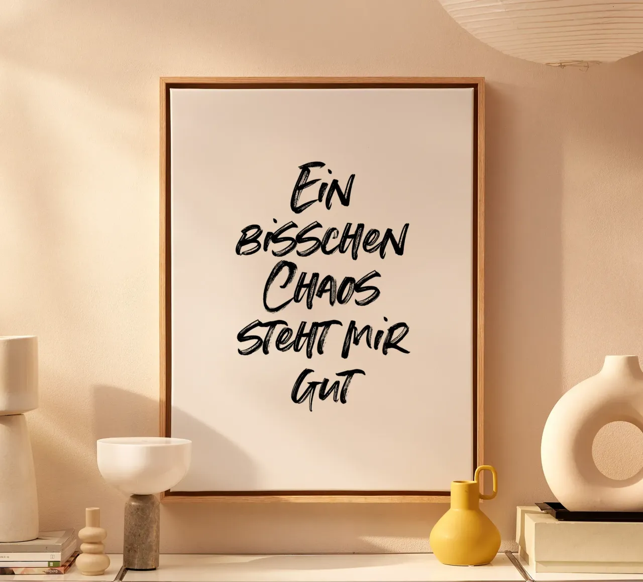 Ein bisschen Chaos steht mir gut | minimalistic design tela da just typo