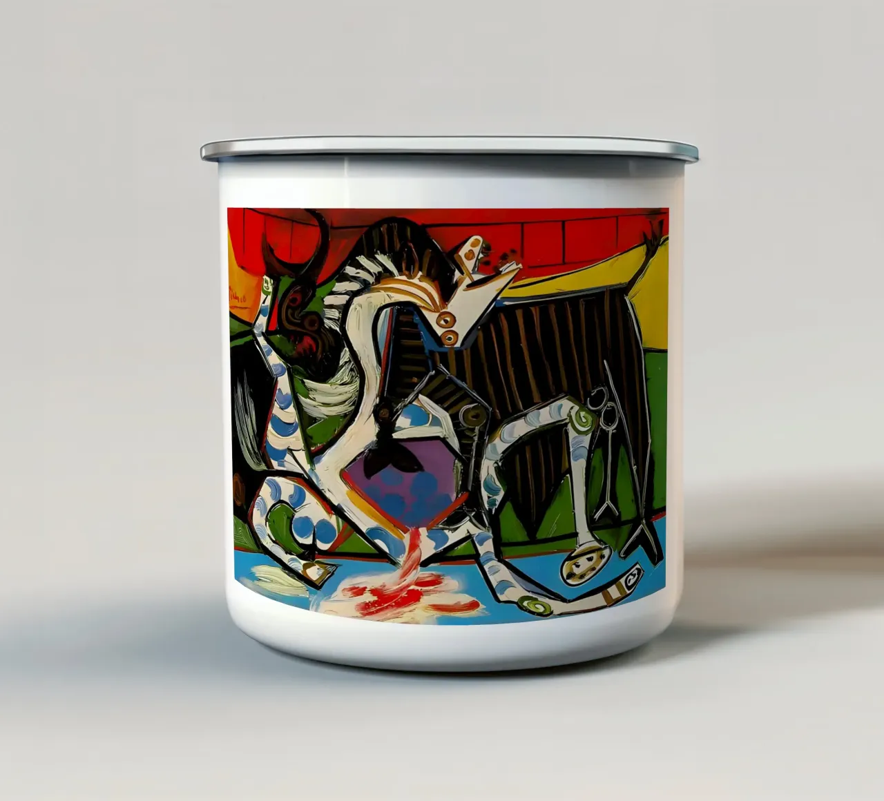 Picasso Guernica Cavallo astratto Corrida emozionale tazza in smalto da homdeco