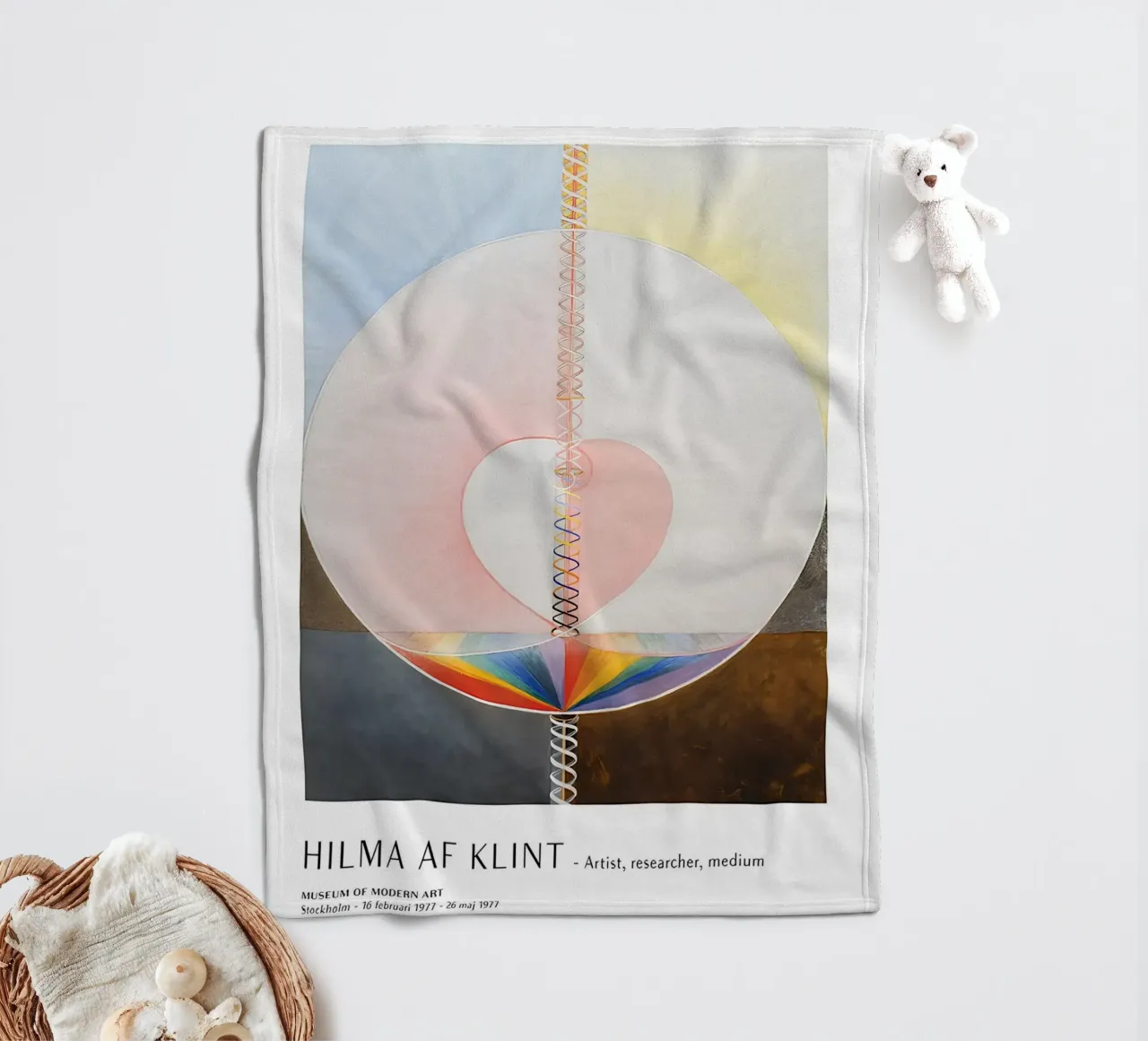 Hilma af Klint Tree of Knowledge Abstract Art Print fleece blanket by homdeco
