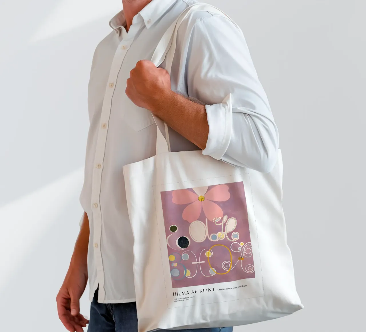 Hilma af Klint De Tien Grootste Nr. 5 Volwassenheid Poster jute draagtas van homdeco