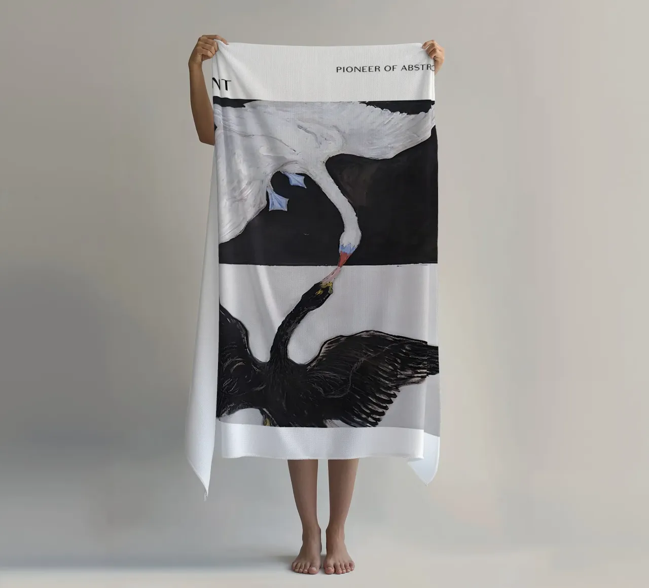 Hilma af Klint The Swan No. 1 Abstract Dualism Print beach towel by homdeco