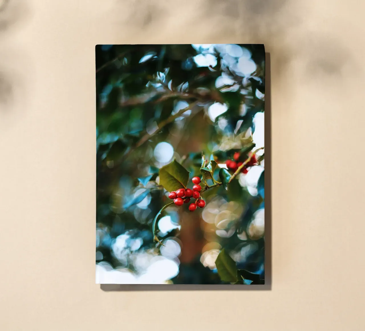 red berries holly leaves notebook by Earthly Visions
