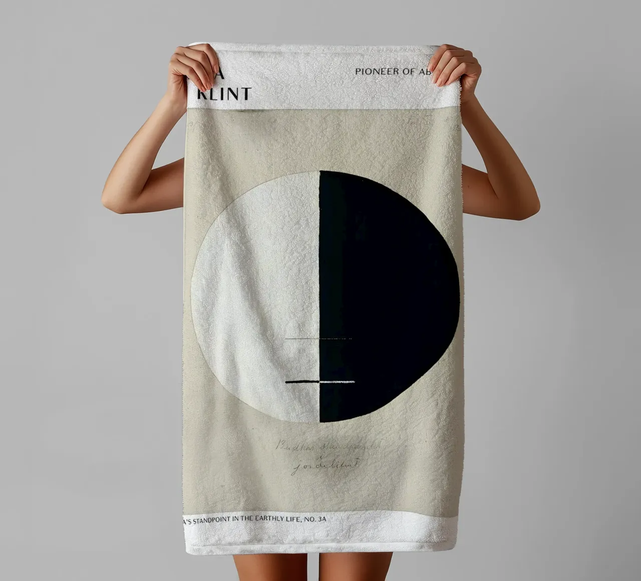 Hilma af Klint Impression abstraite "Buddha's Standpoint" (point de vue de Bouddha) serviette de bain de homdeco