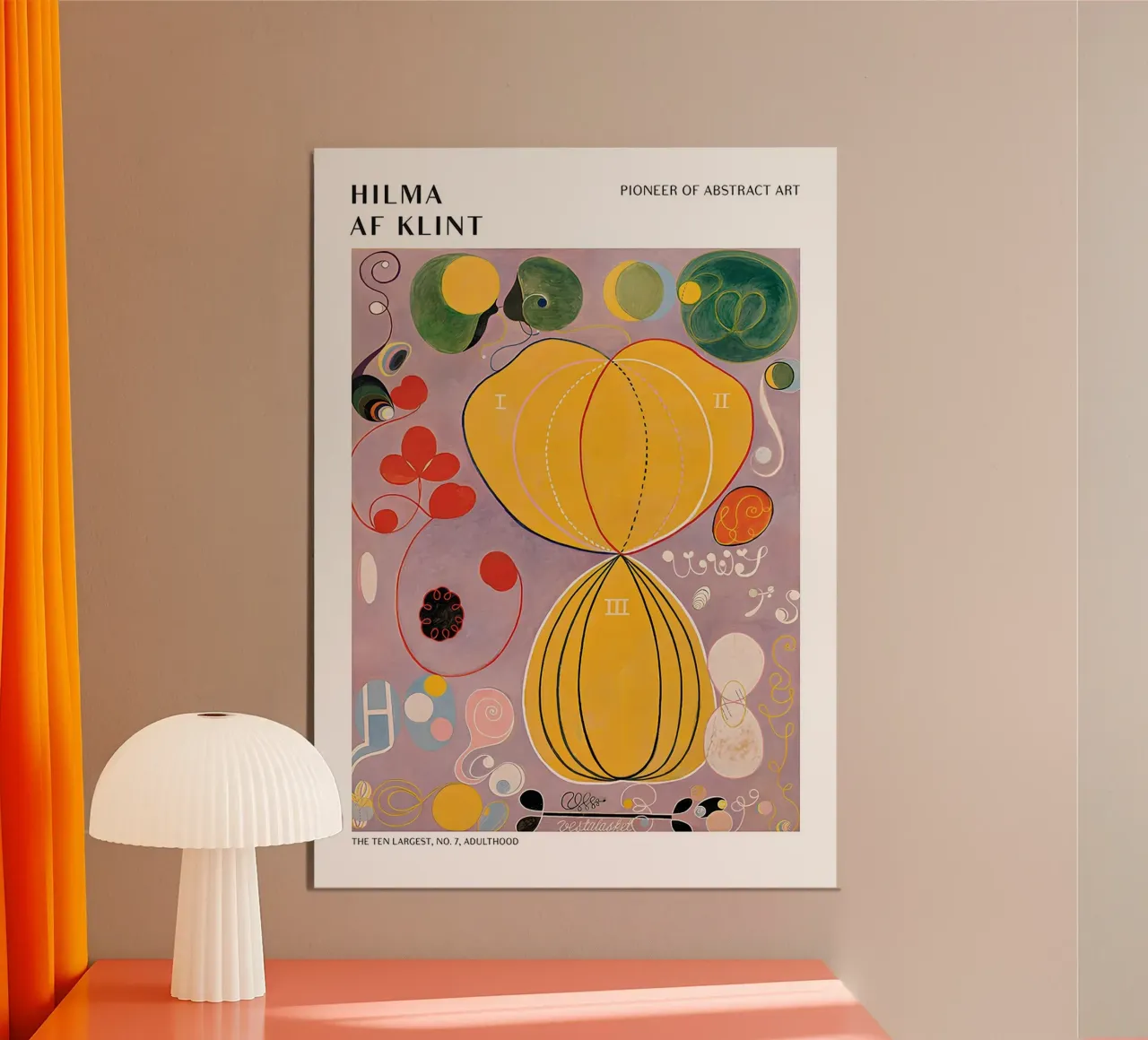 Hilma af Klint The Ten Largest No. 7 Adulthood Poster poster with wooden frame by homdeco