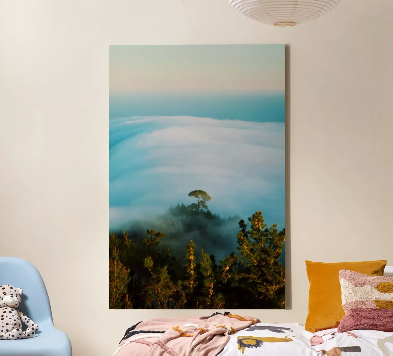 lone tree fog canvas with Floater frame by Earthly Visions