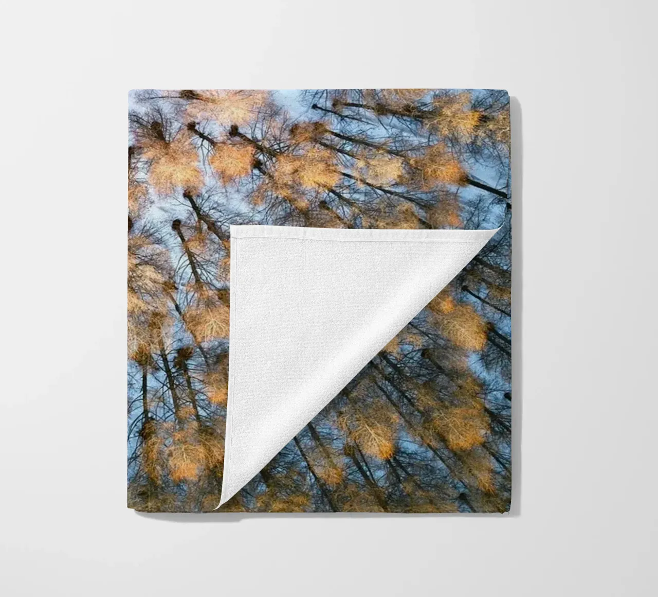 aerial view forest beach towel by Earthly Visions
