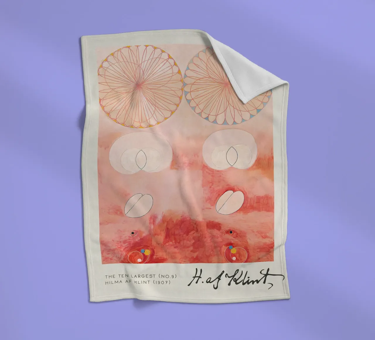 Hilma af Klint I dieci più grandi n. 9 Astratto sulla vecchiaia coperta in pile da homdeco