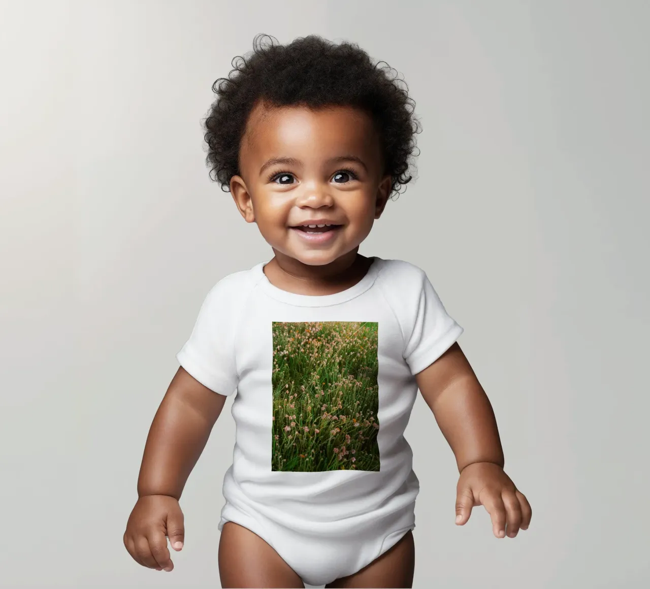 fiori erba body neonato maniche corte da Earthly Visions