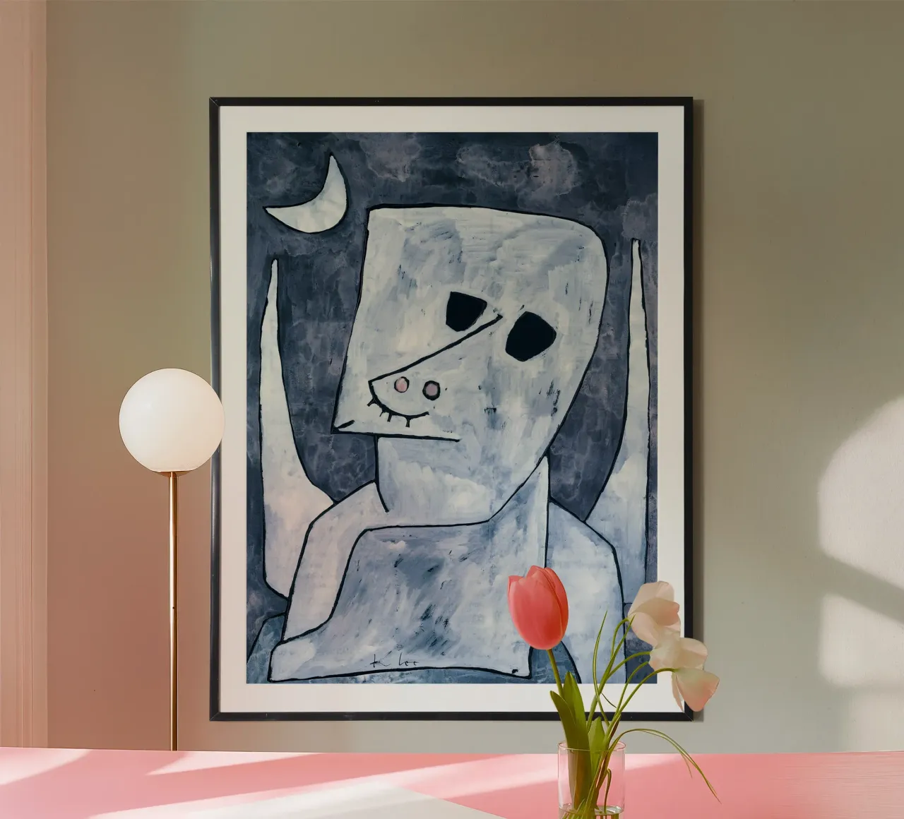 Paul Klee Angelus Novus Abstract Blauw Grijs poster van homdeco