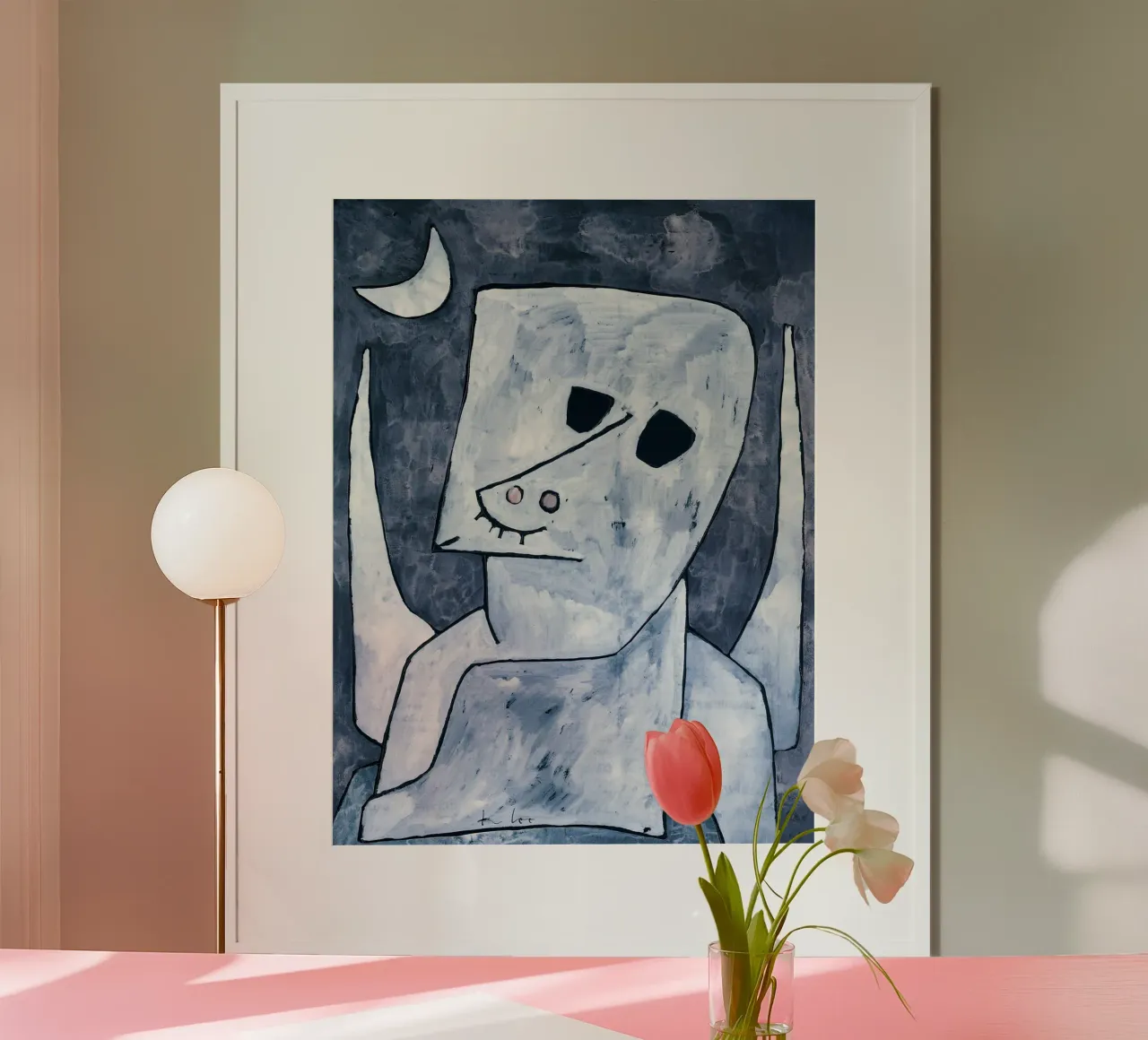 Paul Klee Angelus Novus Abstract Blauw Grijs poster van homdeco