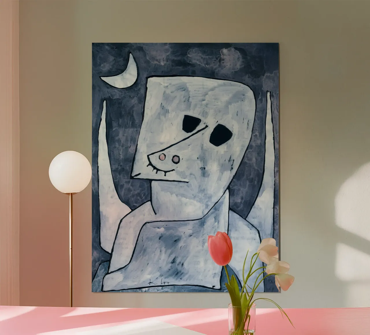 Paul Klee Angelus Novus Abstract Blauw Grijs poster van homdeco