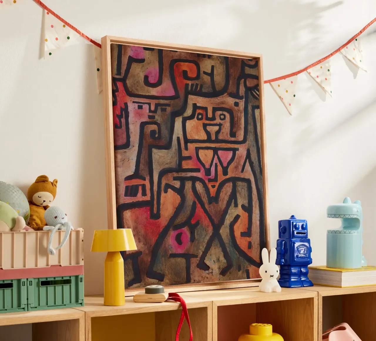 Paul Klee Abstract Figures Tribal Expressionist Art canvas with Floater frame by homdeco