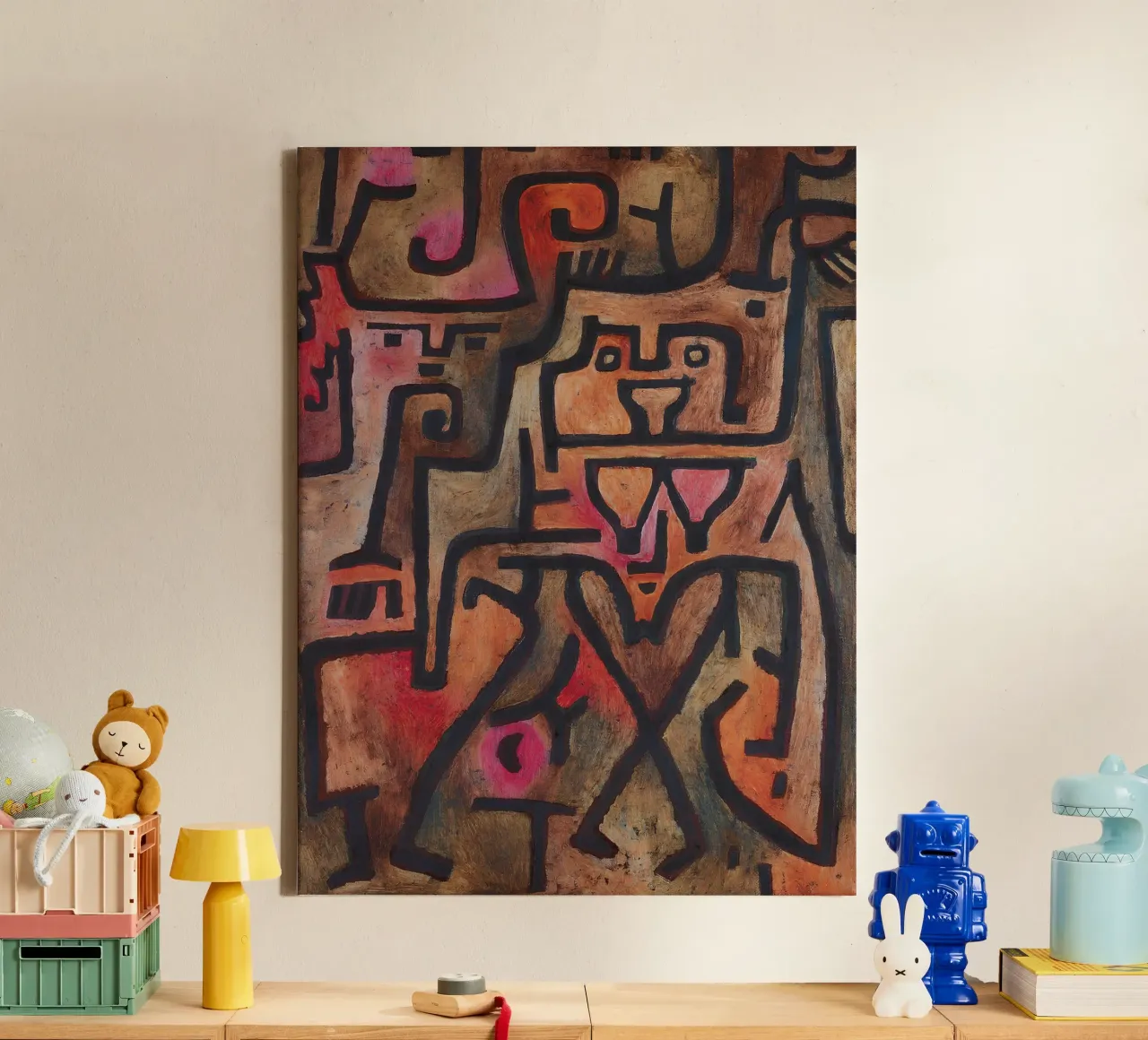 Paul Klee Abstract Figures Tribal Expressionist Art canvas with Floater frame by homdeco