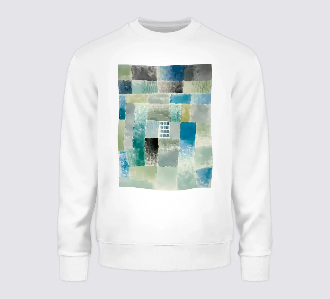Paul Klee Patchwork abstrait Bleu Vert Fenêtre sweat de homdeco