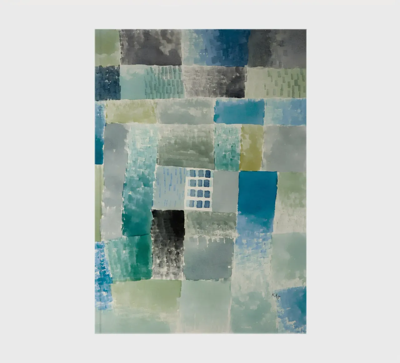 Paul Klee Patchwork abstrait Bleu Vert Fenêtre carnet de notes de homdeco