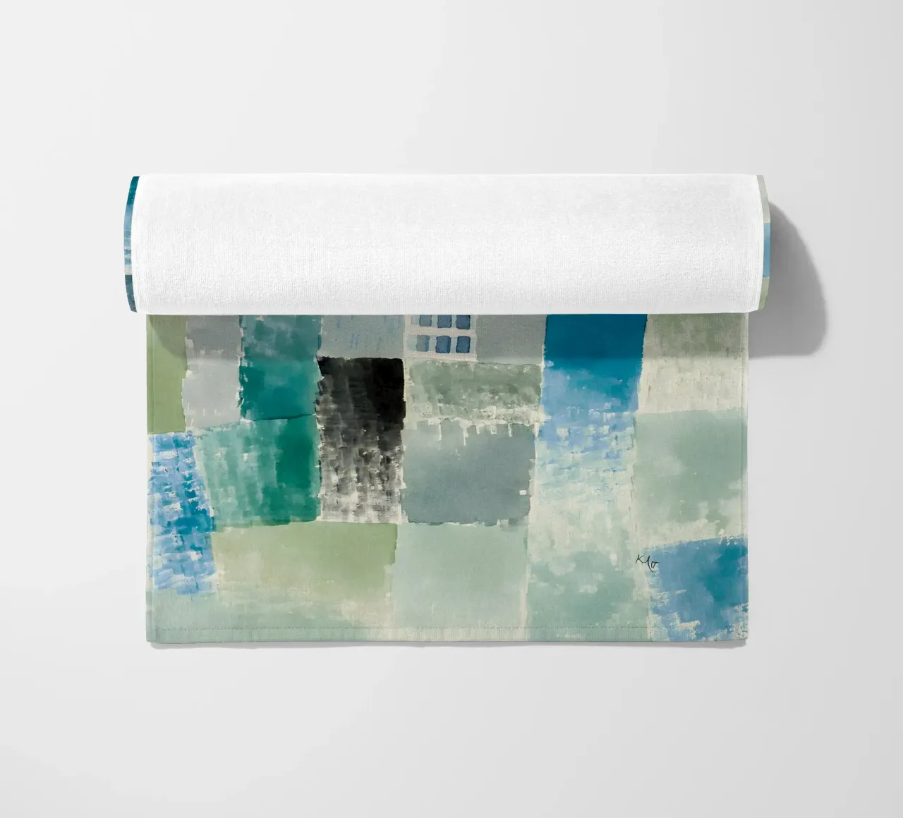 Paul Klee Patchwork abstrait Bleu Vert Fenêtre serviette de plage de homdeco