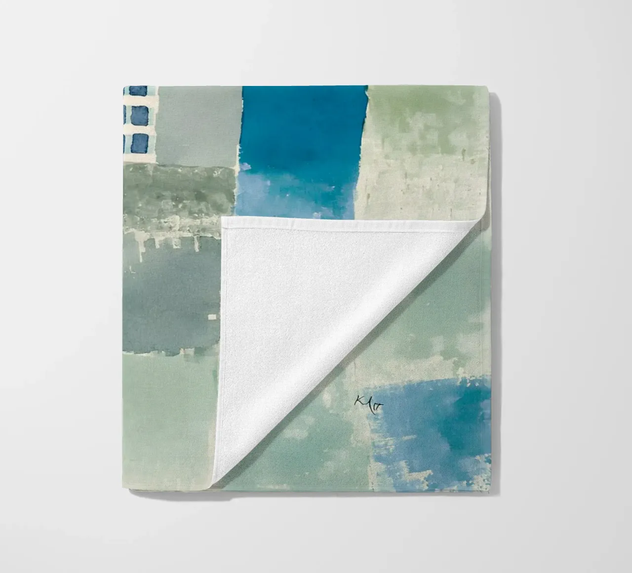 Paul Klee Patchwork abstrait Bleu Vert Fenêtre serviette de plage de homdeco