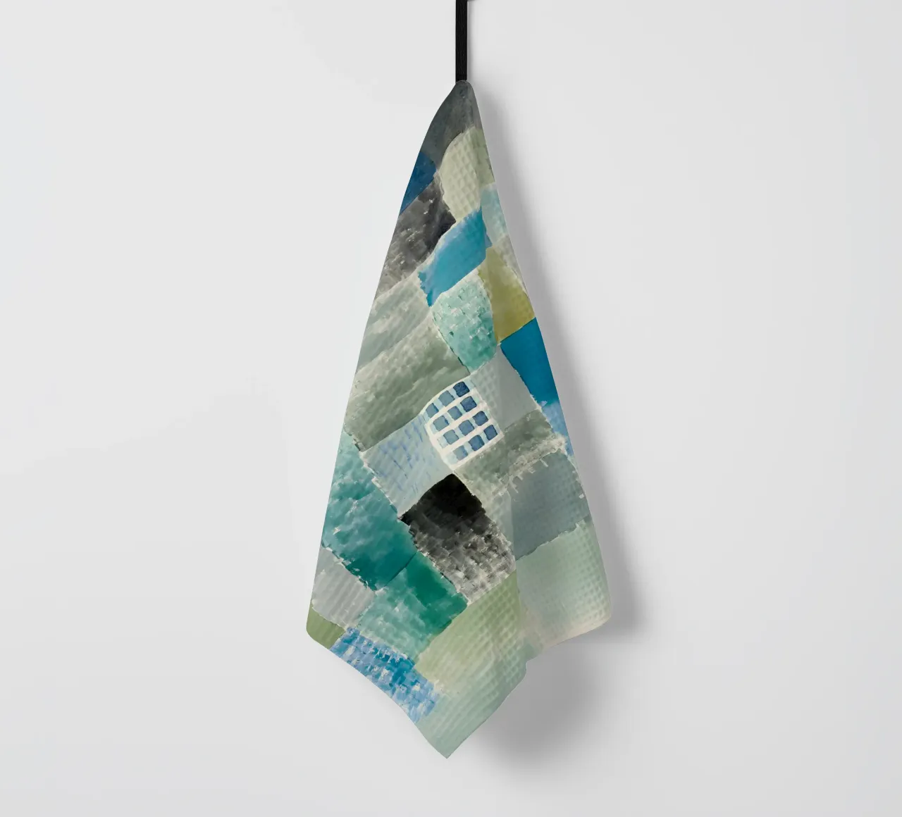 Paul Klee Patchwork abstrait Bleu Vert Fenêtre torchon de homdeco