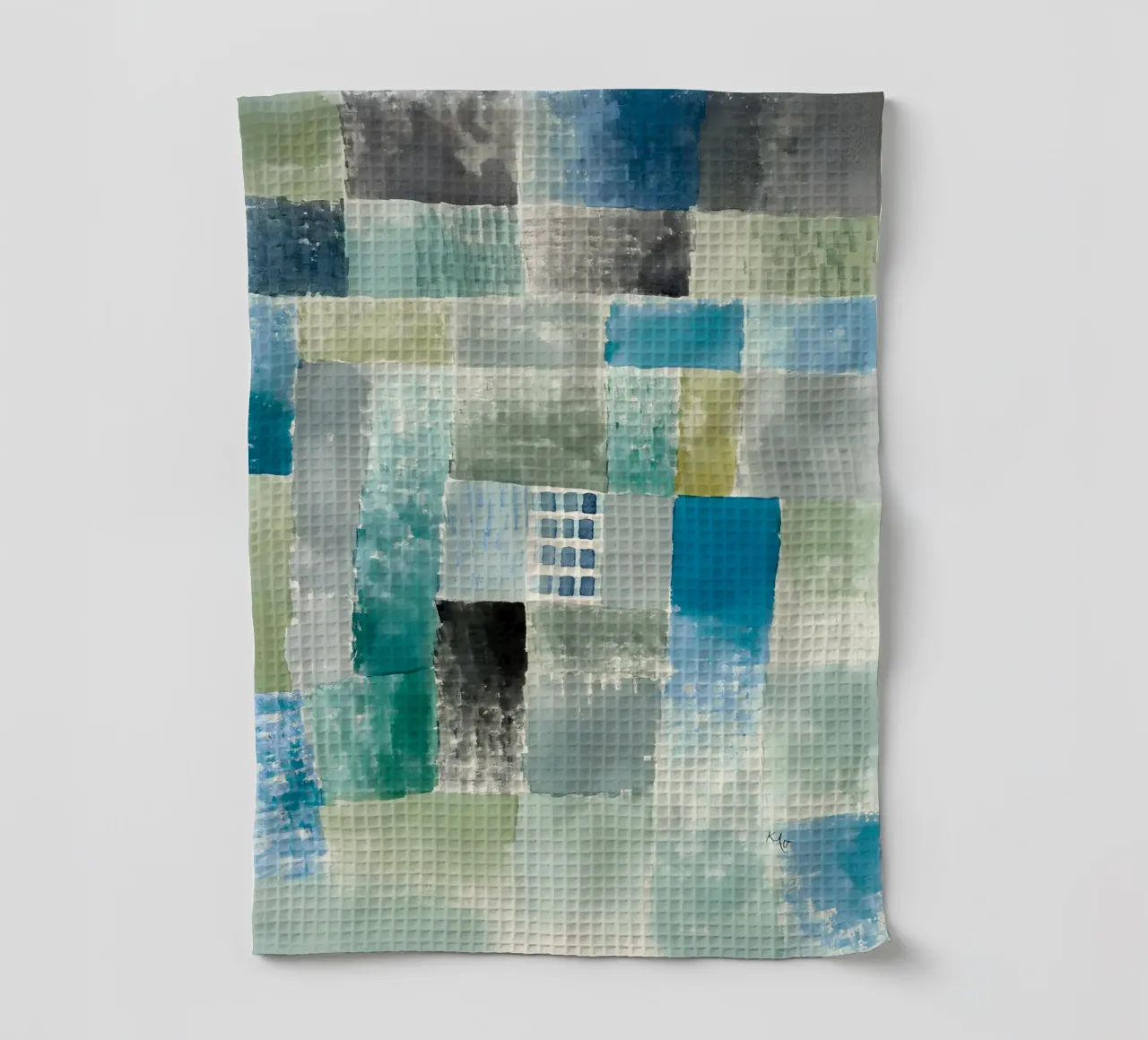 Paul Klee Patchwork abstrait Bleu Vert Fenêtre torchon de homdeco