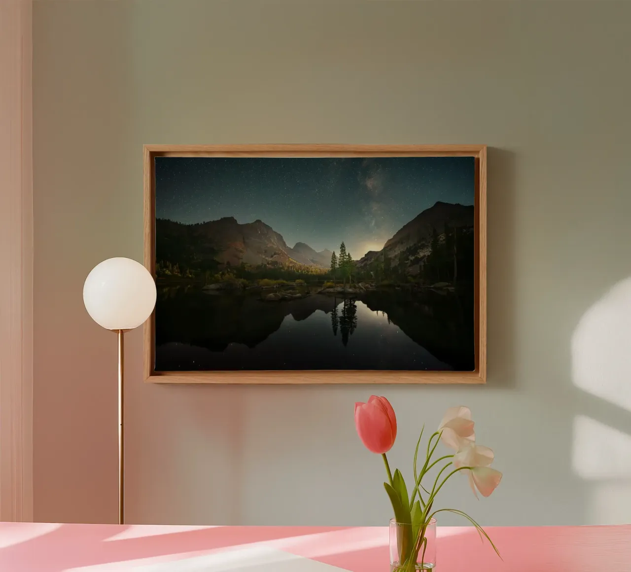 bergen meer canvas met Baklijst van Earthly Visions
