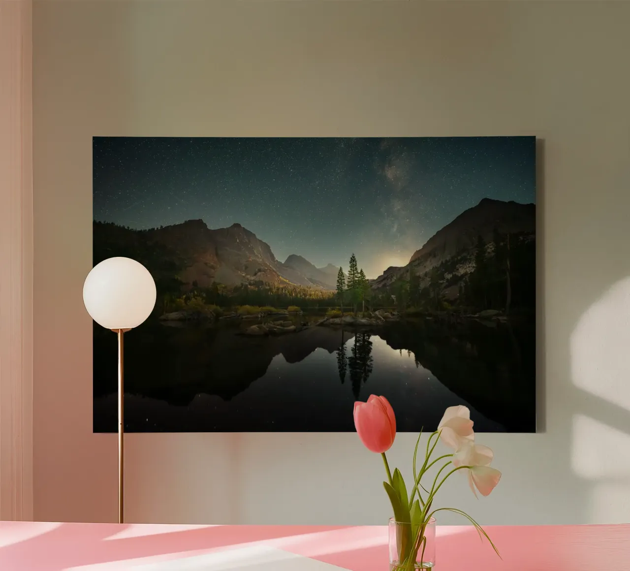 bergen meer canvas met Baklijst van Earthly Visions
