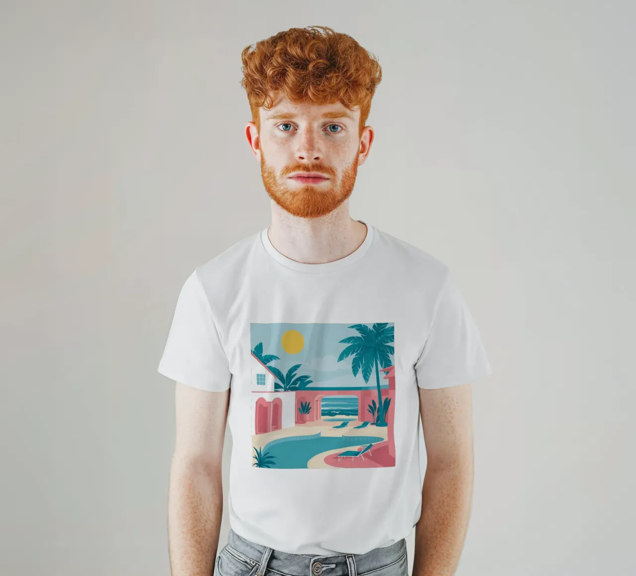 Azure Poolside Bliss t-shirt by Veil Maya