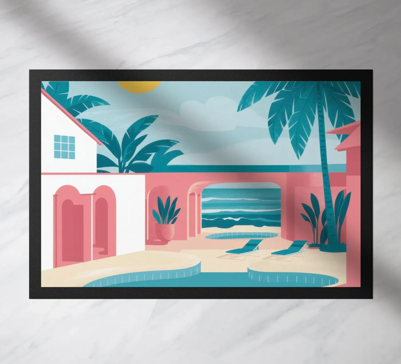 Azure Poolside Bliss doormat by Veil Maya