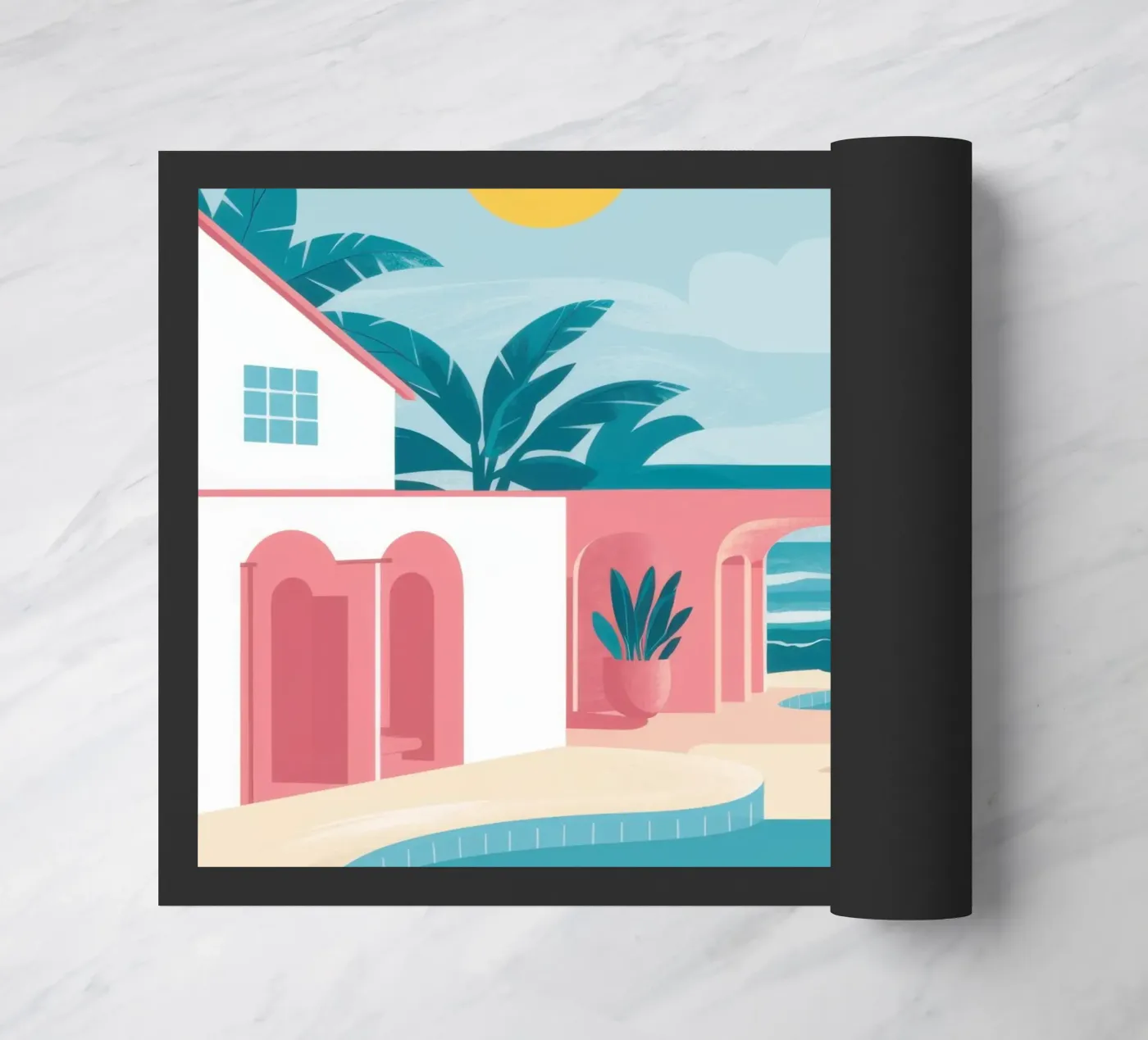 Azure Poolside Bliss doormat by Veil Maya