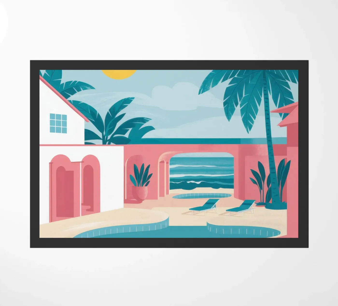 Azure Poolside Bliss doormat by Veil Maya
