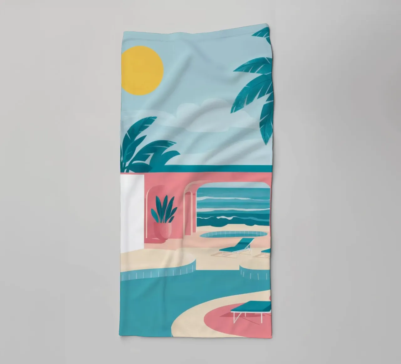Azure Poolside Glückseligkeit Handtuch von Veil Maya