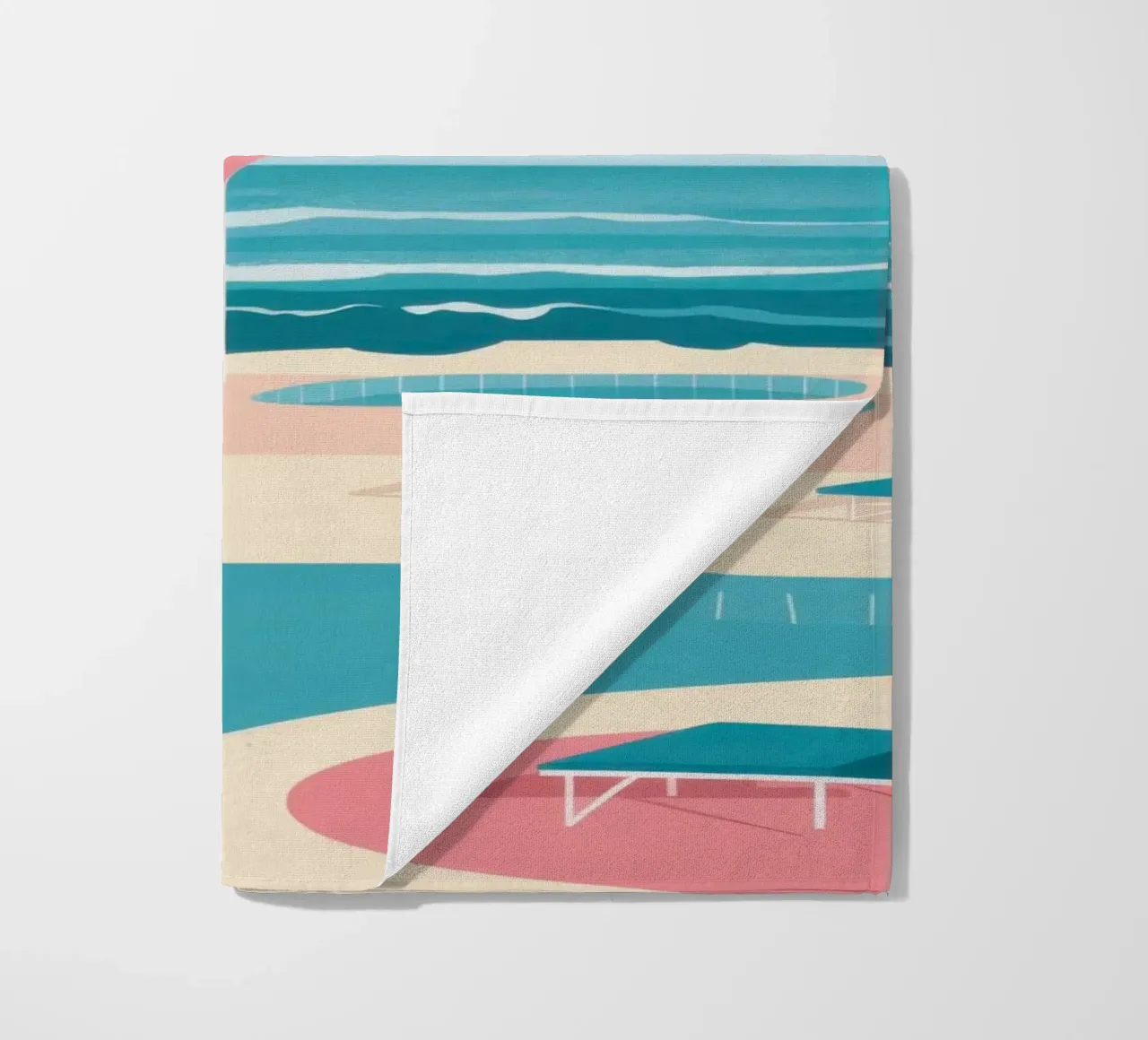 Azure Poolside Bliss beach towel by Veil Maya