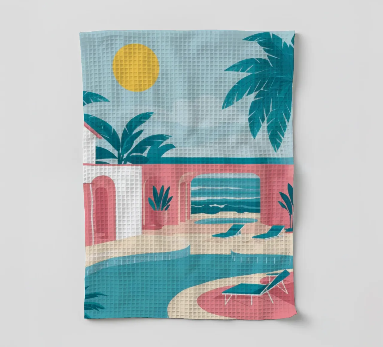 Azure Poolside Glückseligkeit Geschirrtuch von Veil Maya