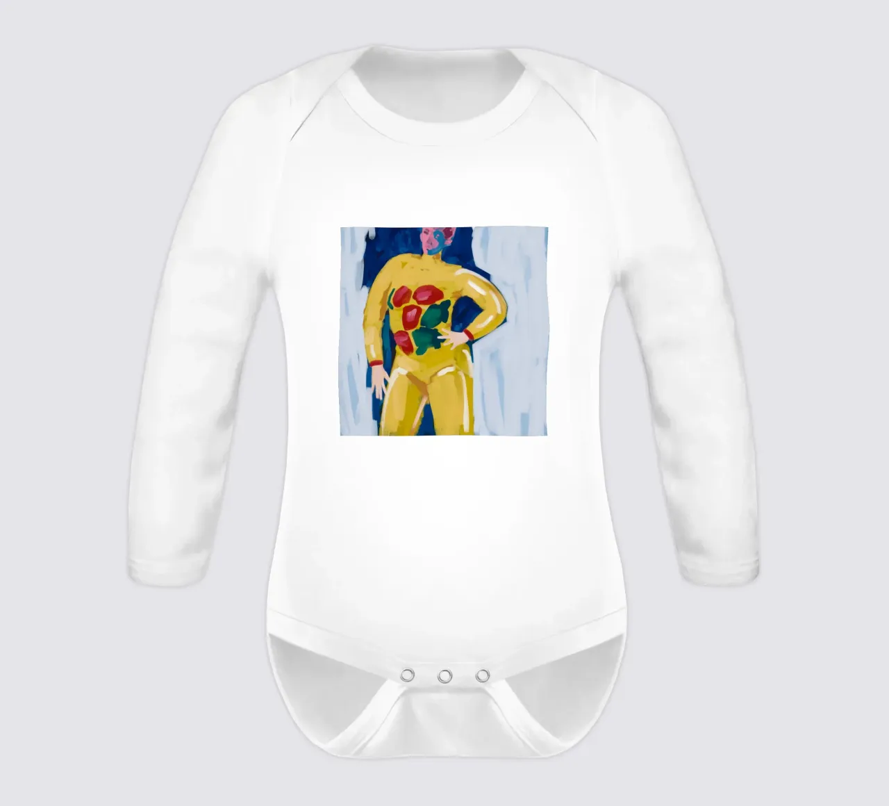 Chromatic Abundance Figure long-sleeve baby romper by Veil Maya