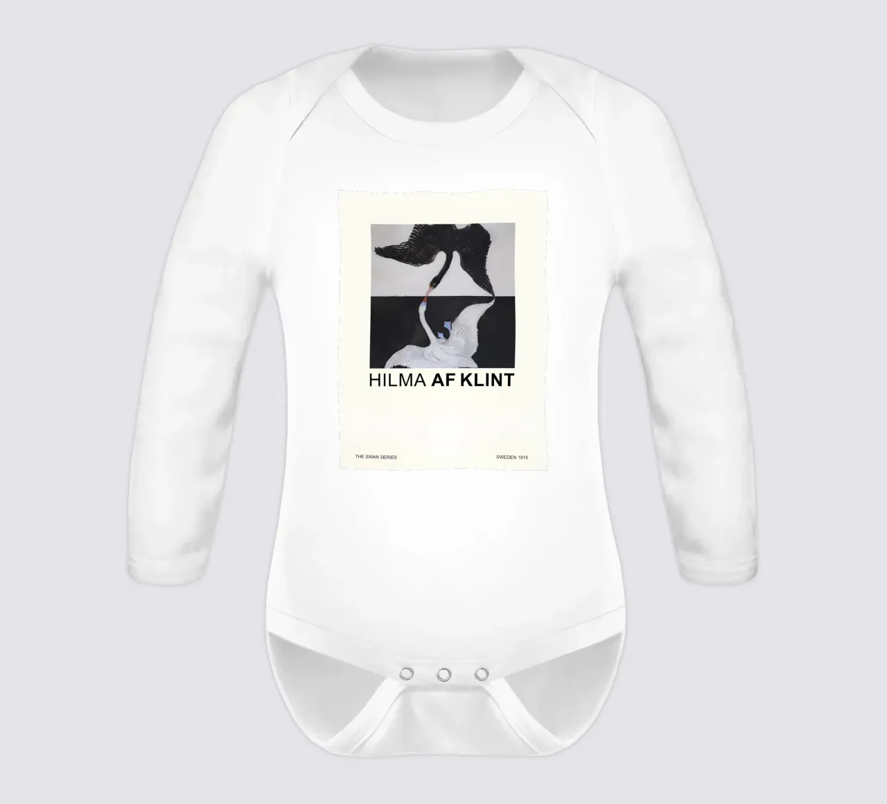 Hilma af Klint The Swan Series Abstract Dualism long-sleeve baby romper by homdeco