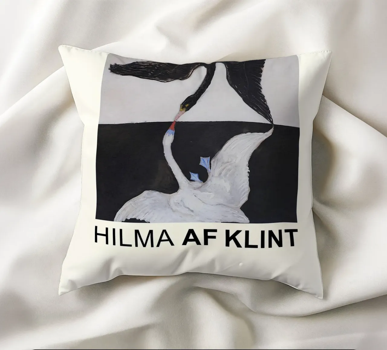 Hilma af Klint The Swan Series Abstract Dualism decorative cushion by homdeco