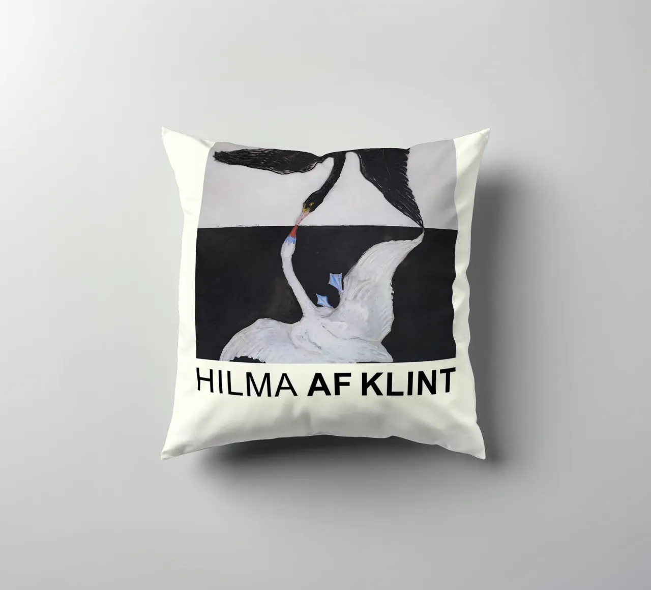 Hilma af Klint The Swan Series Abstract Dualism decorative cushion by homdeco