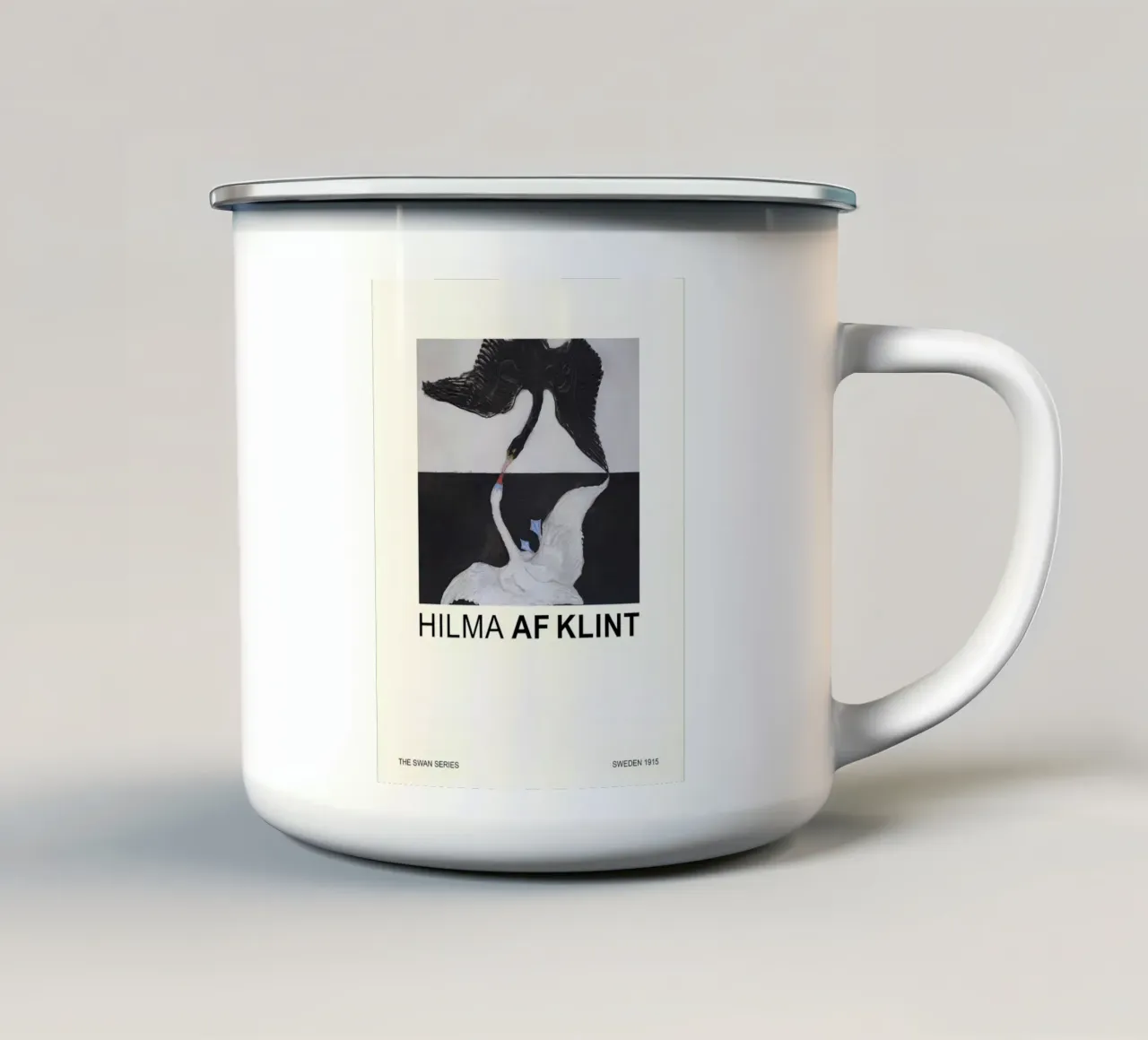 Hilma af Klint The Swan Series Abstract Dualism enamel mug by homdeco