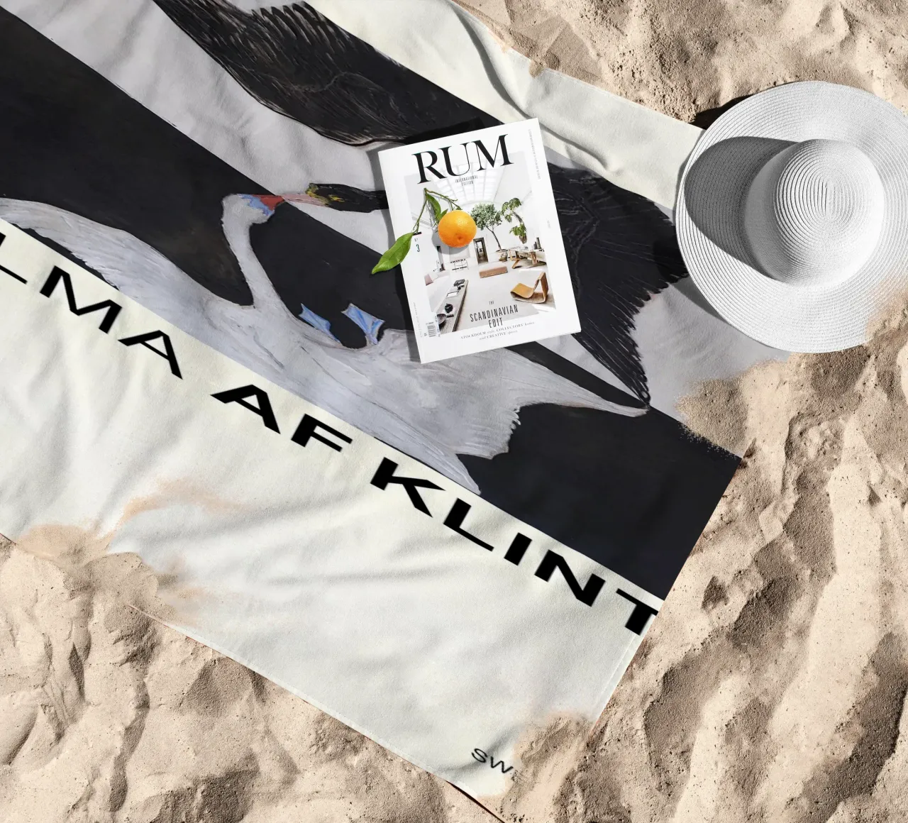 Hilma af Klint The Swan Series Abstract Dualism beach towel by homdeco